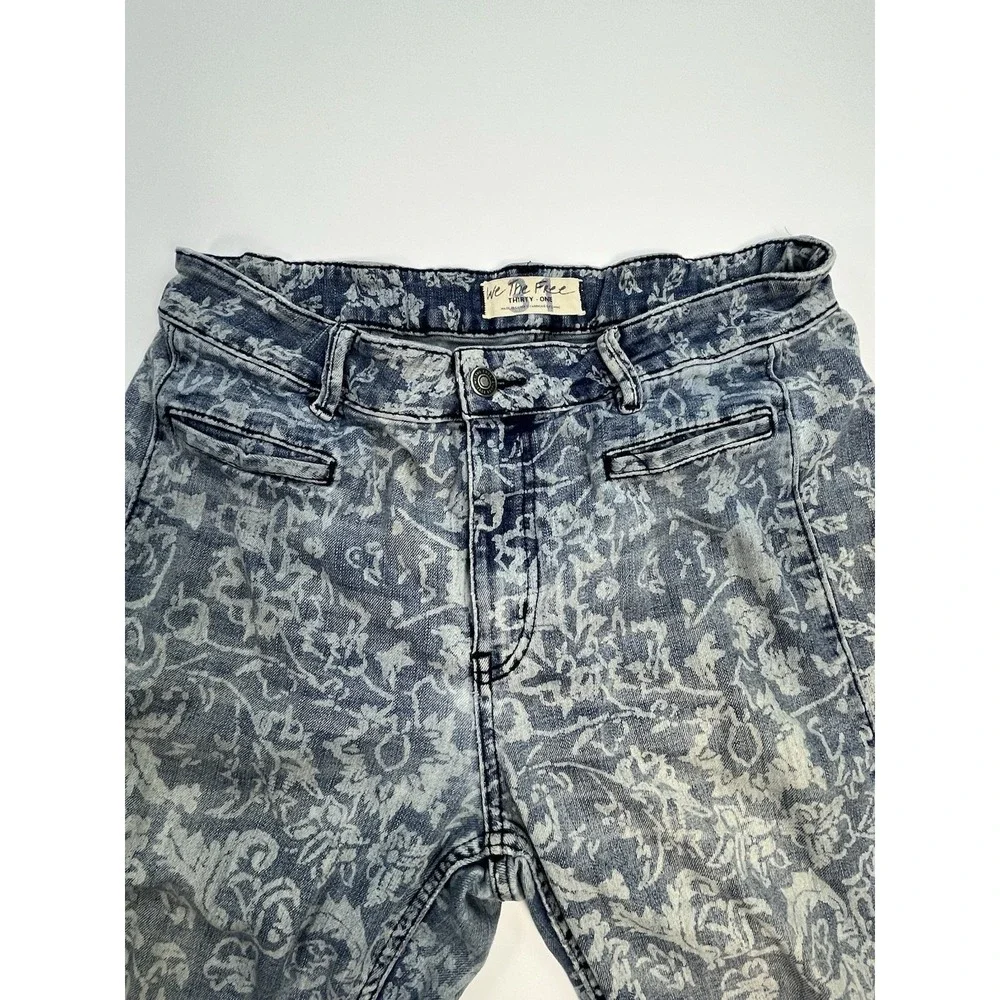 Free People We The Free Dream Lover Floral Paisley Flare Jeans Denim Size 31